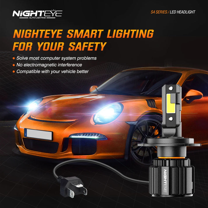 NightEye S4 H8/H9/H11/H16 LED Headlight Bulb – Set of 2