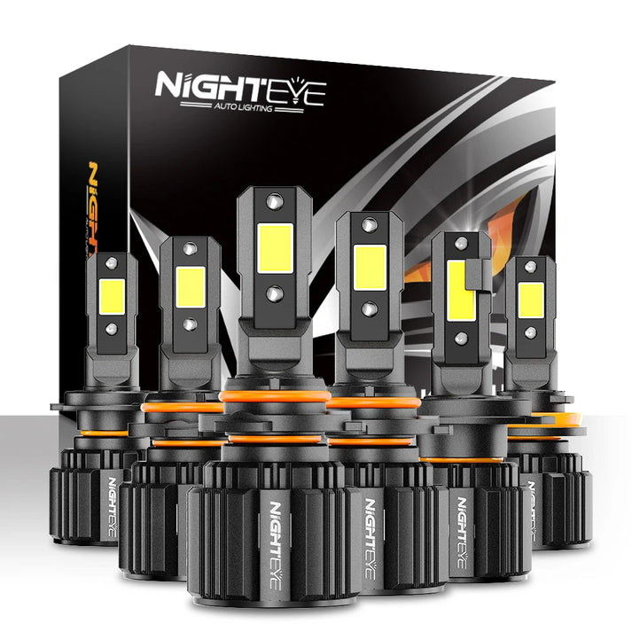NightEye S4 H7 LED Headlight Bulbs – 72W Ultra Bright – Set of 2 – H7 Socket – 13000 Lumens – 6500K White