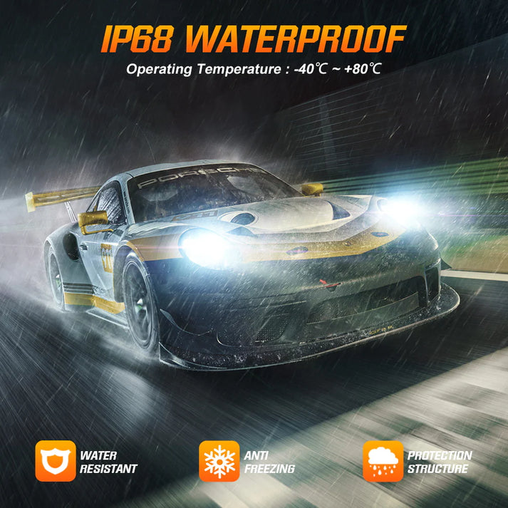 NightEye S4 LED Headlight Bulb Set (H4) – Ultra Bright 13000LM, 72W, Waterproof & Durable