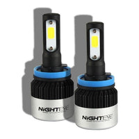 NightEye LED Headlight Bulbs – H8/H9/H11/H16 Socket – 72W Ultra Bright White – Set of 2