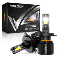 NightEye S4 LED Headlight Bulb Set (H4) – Ultra Bright 13000LM, 72W, Waterproof & Durable