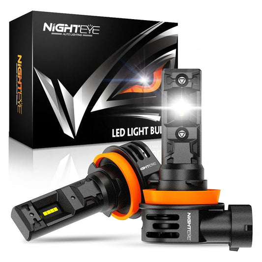 NightEye A315-S7 H8/H9/H11/H16 LED Car Headlight Bulbs – 70W (Pair) – 20,000 Lumens – 6500K Cool White – IP68 Waterproof – High-Power LED Headlamps for Cars – Pack of 2