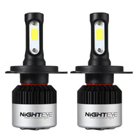 NightEye H7 LED Headlight Bulbs (72W, 9000 Lumens, White, 2 Bulbs Set) – Ultra Bright – Plug and Play – For Car and Bike