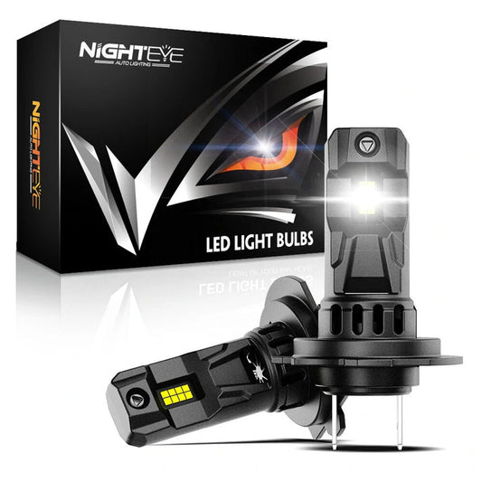 NightEye A315-S7 H7 Two Pin LED Car Headlight Bulbs – 70W (Pair) – 20,000 Lumens – 6500K Cool White – IP68 Waterproof – Plug & Play – Pack of 2