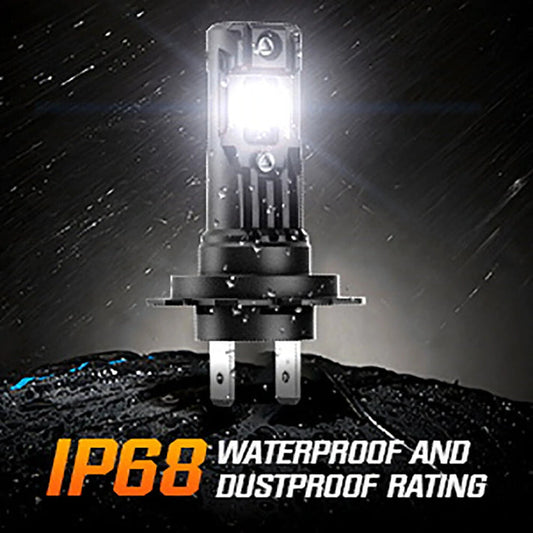 NightEye A315-S10 H4 Hi/Lo LED Car Headlight Bulbs – 80W – 22,000LM – 6500K White – IP68 Waterproof – Dual Beam – Set of 2