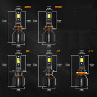 NightEye S4 H8/H9/H11/H16 LED Headlight Bulb (Set of 2) – 13000 Lumens, White Light