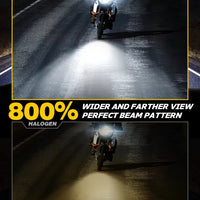 NightEye Novsight 50W H4 LED Motorcycle Headlight – Ultra Bright 11000 Lumens – Plug & Play – 6000K White – Waterproof IP68 – Universal Fit – 1 Year Warranty