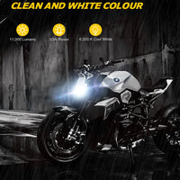 NightEye Novsight 50W H4 LED Motorcycle Headlight – Ultra Bright 11000 Lumens – Plug & Play – 6000K White – Waterproof IP68 – Universal Fit – 1 Year Warranty