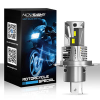 NightEye Novsight 50W H4 LED Motorcycle Headlight – Ultra Bright 11000 Lumens – Plug & Play – 6000K White – Waterproof IP68 – Universal Fit – 1 Year Warranty