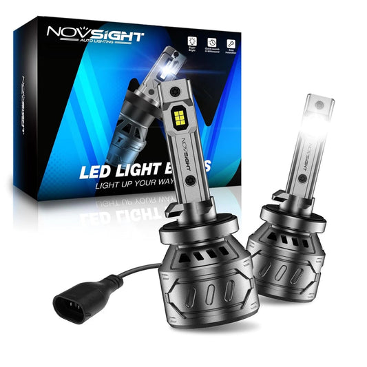 NightEye NOVSIGHT 881 LED Fog Light Bulbs – 60W – 13,000 Lumens – 6500K White – Compatible with 889, 898, 886, 896, 894 Sockets – Fast Cooling, IP68 Waterproof