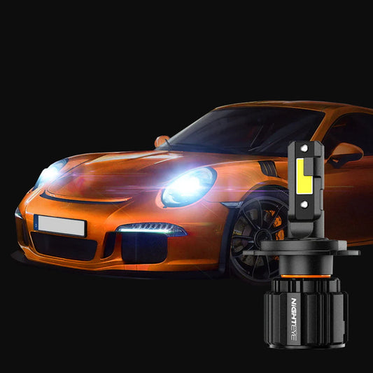 NightEye S4 LED Headlight Bulb – H4 Socket – Single Pc – 36W White Light for Car and Bike