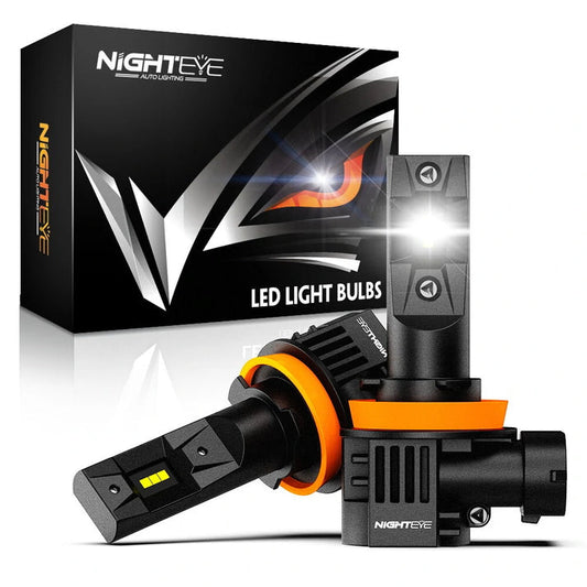 NightEye A315-S10 H8/H9/H11/H16 LED Headlight Bulbs – 6500K White – 80W – 22000LM/Pair – IP68 Waterproof – 2PCS