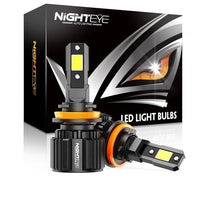 NightEye S4 H8/H9/H11/H16 LED Headlight Bulb (Set of 2) – 13000 Lumens, White Light