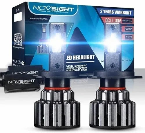 NightEye NOVSIGHT F03 LED Headlight Bulbs (H8/H9/H11/H16) – TX SMD LED Chips – 90W/Set – 15,000 Lumens – 6000K Cool White – All-in-One Plug & Play Conversion Kit